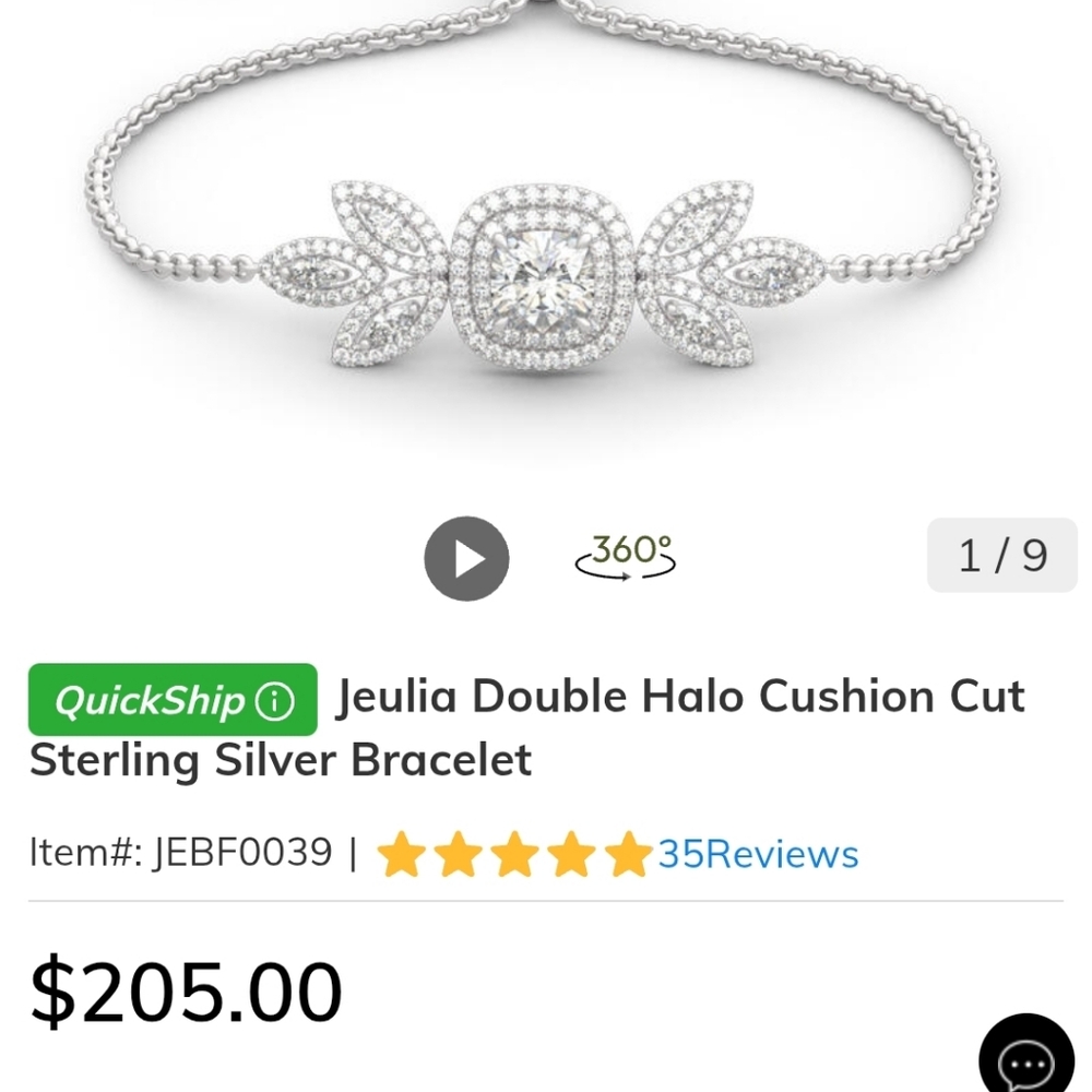 Jeulia Sterling Silver Double Halo Bracelet